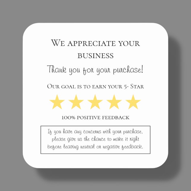 Small Business Thank You Feedback Order Labels (Creator Uploaded)
