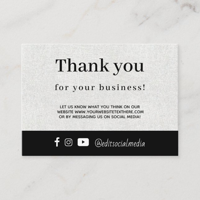 Small Business Thank You For Shopping Card (Front)