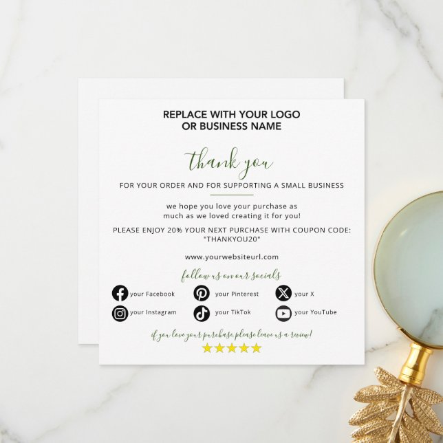 Small Business Thank You for Your Order (Front/Back In Situ)