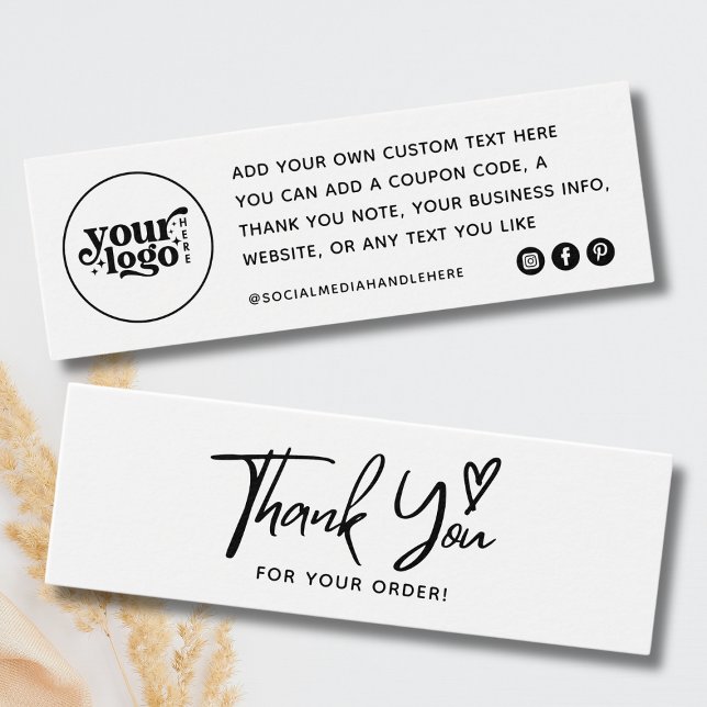 Small Business Thank You For Your Order Card (small business thank you card,logo thank you,thanks for your order card,your order etsy )