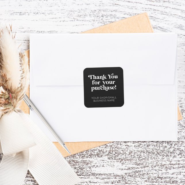 Small Business Thank You For Your Purchase Square Sticker (Creator Uploaded)