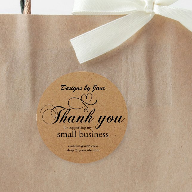 Small Business Thank You Kraft Customised Sticker (Creator Uploaded)