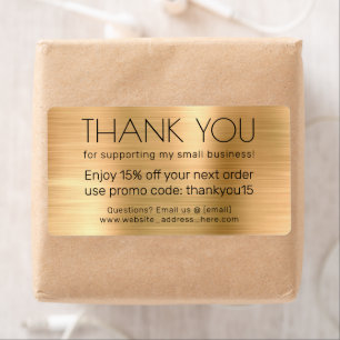 Small Business Thank You Message Faux Gold