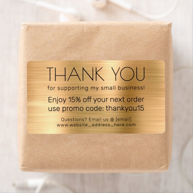Small Business Thank You Message Faux Gold (Insitu)