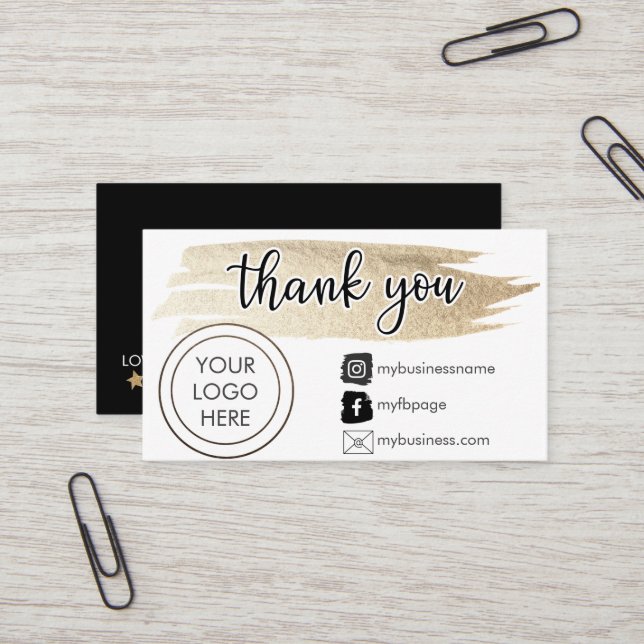 small business, thank you, Package insert, Small Business Card (Front/Back In Situ)