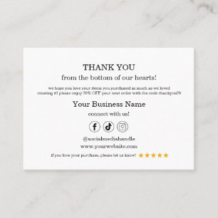 Small Business Thank You Percent Off QR Card