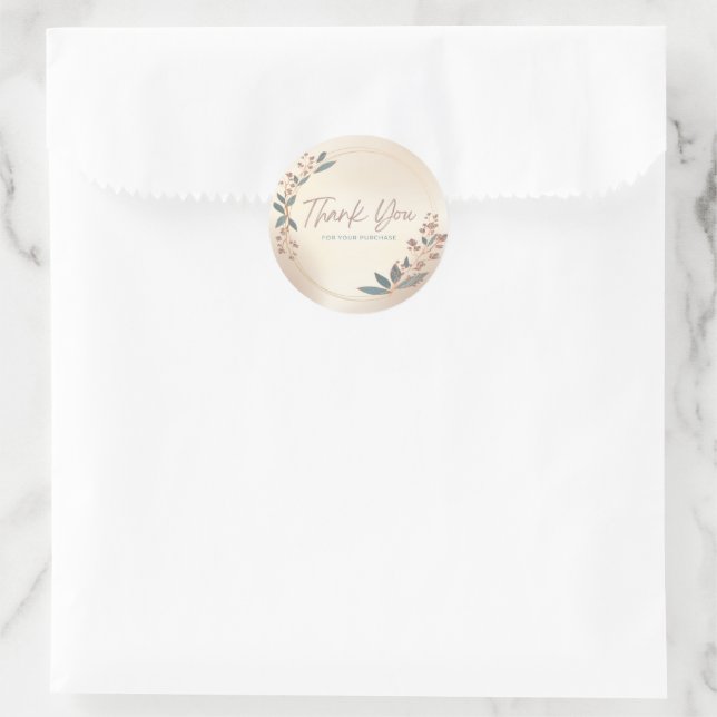 Small Business Thank You Sticker – Floral  (Bag)
