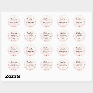 Small Business Thank You Sticker, Mama Owned  Classic Round Sticker