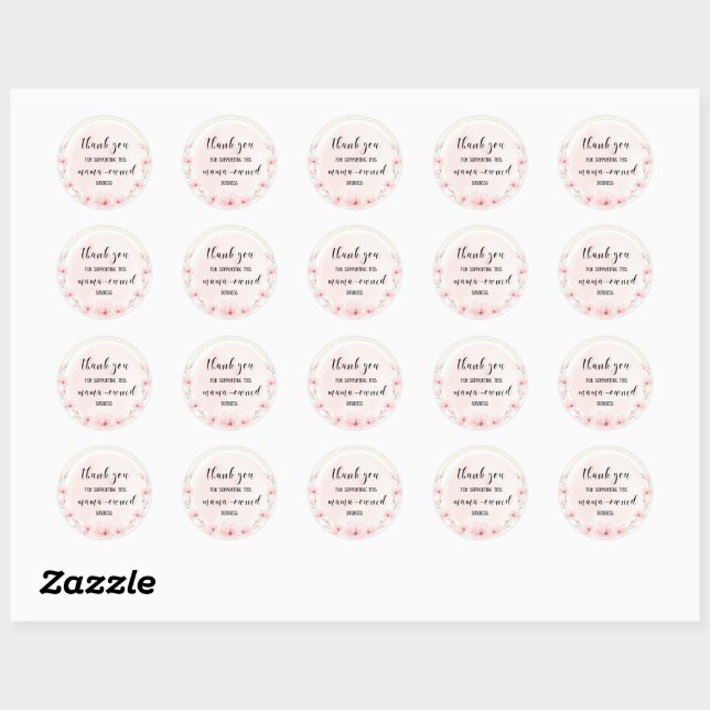 Small Business Thank You Sticker, Mama Owned  Classic Round Sticker (Sheet)