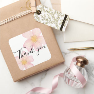 Small Business Thank You Sticker - Pink Floral