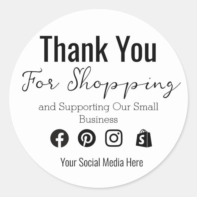 Small Business Thank You Sticker Template (Front)