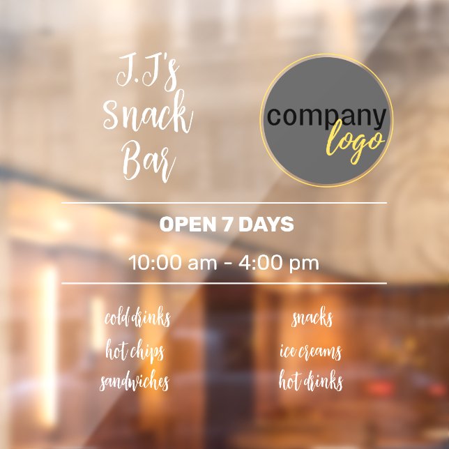 SMALL BUSINESS TRADING HOURS LOGO  WINDOW CLING (Sheet 2)