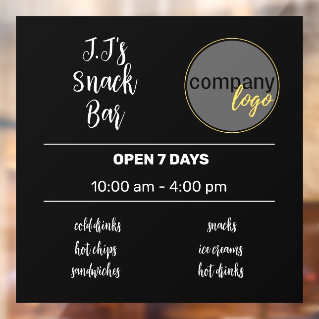 SMALL BUSINESS TRADING HOURS LOGO  WINDOW CLING (Sheet 2)