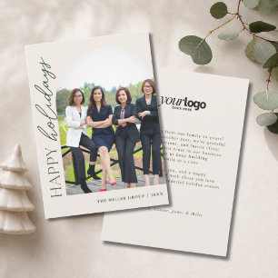 Small Business Vertical Photo & Text Happy Holiday Card