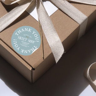 Small Business Vintage Lettering Thank You Classic Round Sticker