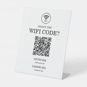 Small Business What's The Wifi QR Code Pedestal Sign