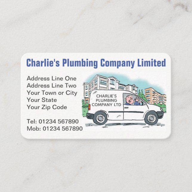 Small Business with Name on Company Van Business Card (Front)