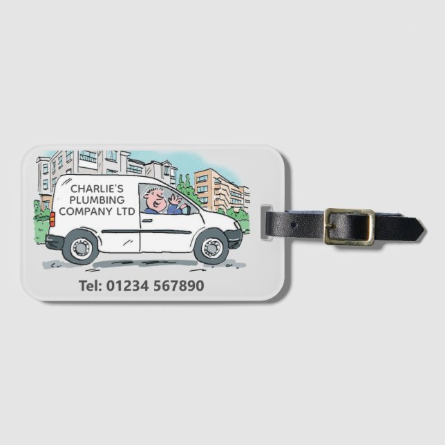 Small Business with Name on Company Van Luggage Tag (Front Horizontal)