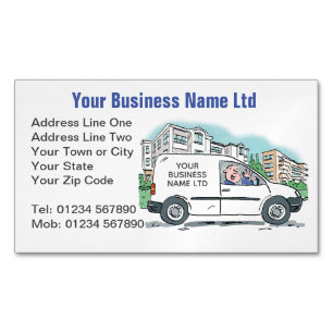 Small Business with Name on Company Van Magnetic Business Card