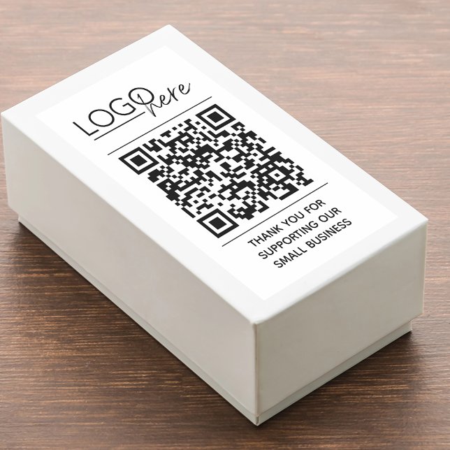 Small Business Your Logo QR Code Thank You Rectangular Sticker (Small Business Your Logo QR Code Thank You Rectangular Sticker)