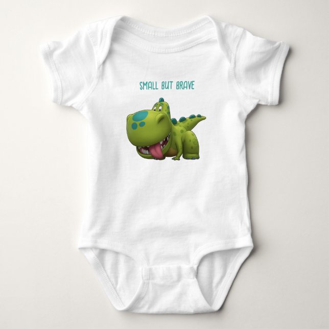 Small but brave  baby bodysuit (Front)