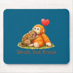 Small but brave cute punch monkey love design mouse mat