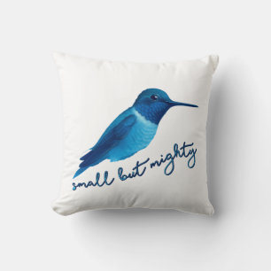 Small but Mighty Blue Hummingbird Art Cushion