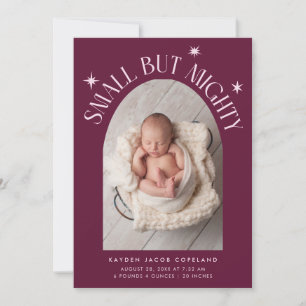 Small But Mighty Stars Cranberry Photo Birth Announcement