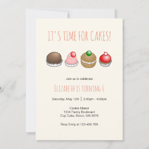 Small Cakes Birthday Invitation