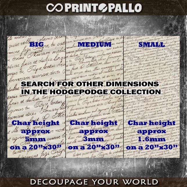 SMALL - Calligraphic hand writing background Tissue Paper (Creator Uploaded)