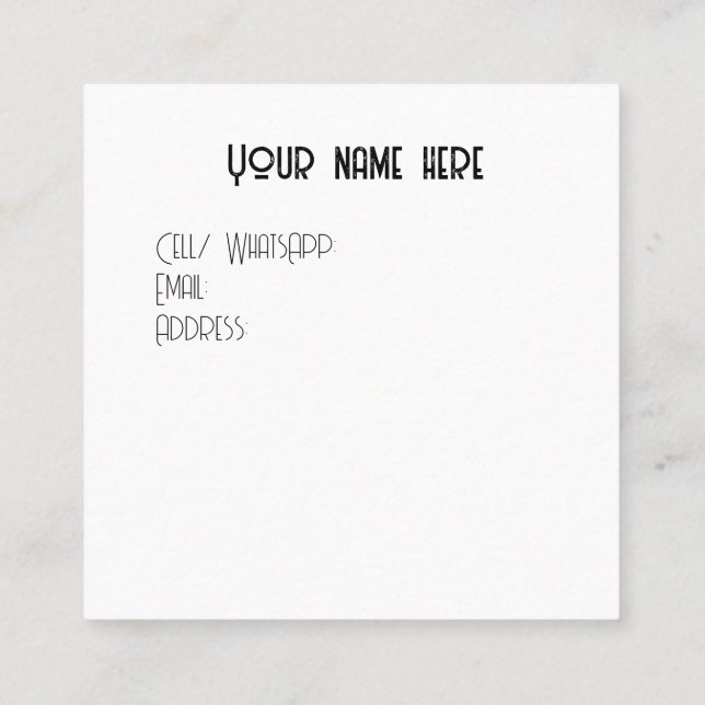 Small cards for your brand (Back)