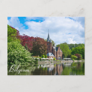 Small castle near lake in Bruges, Belgium Postcard