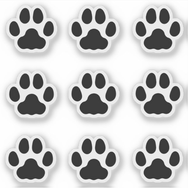 Small Cat Paw Prints Black Animal Tracks Stickers (Front)