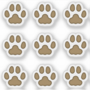 Small Cat Paw Prints Brown Animal Tracks Stickers