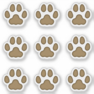 Small Cat Paw Prints Brown Animal Tracks Stickers