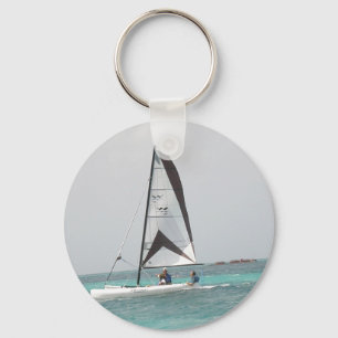 Small Catamaran Sailboat Keychain