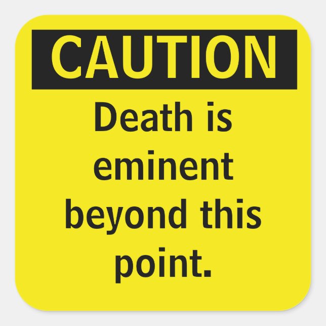 Small  Caution Parody Warning Sticker (Front)
