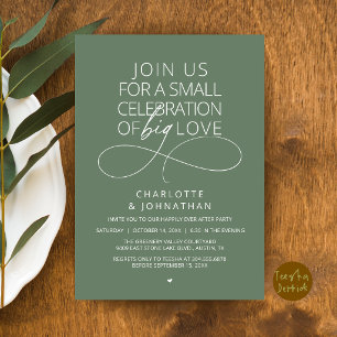 Small Celebration of Big Love, Elegant Minimalist Invitation