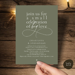Small Celebration of Big Love, Elegant Minimalist  Invitation
