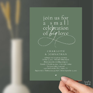 Small Celebration of Big Love, Elegant Minimalist  Invitation