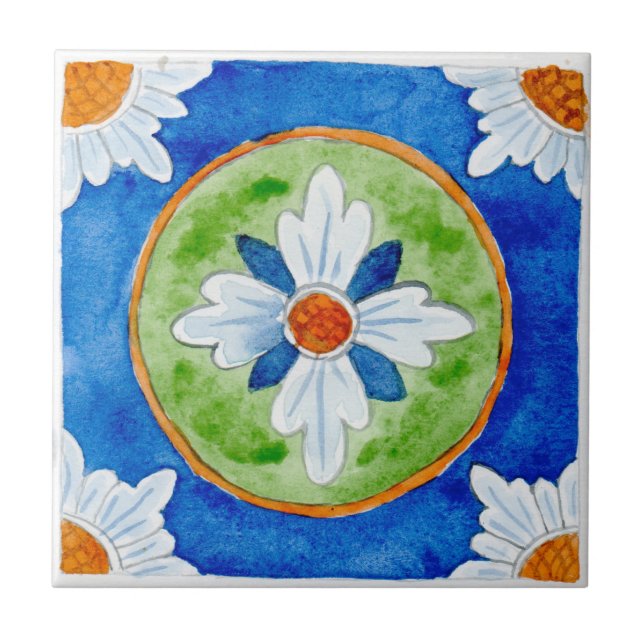 Small ceramic tile Sicilian-style “Castellammare” (Front)