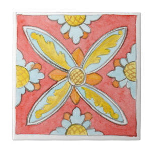 Small ceramic tile Sicily-inspired “Marsala”