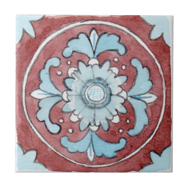 Small ceramic tile Sicily-inspired “Nubia” (Front)