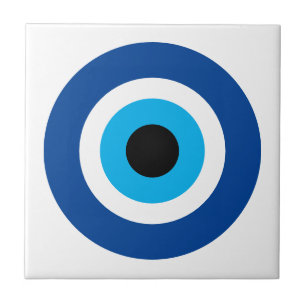Small cermaic tile with Evil Eye Blue Mati icon
