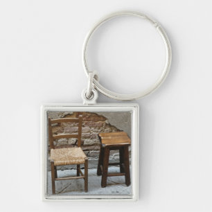 Small chair and stool, Pienza, Italy Key Ring