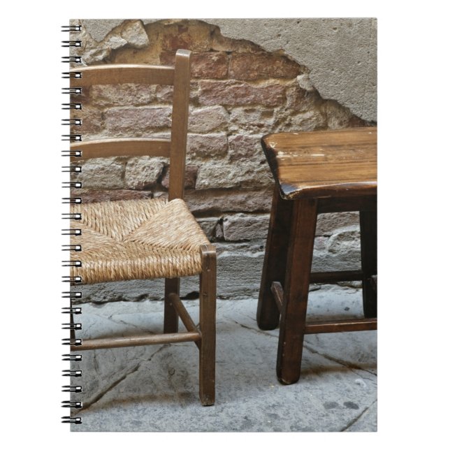 Small chair and stool, Pienza, Italy Notebook (Front)