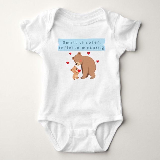 Small chapter, infinite meaning baby clothes bodysuit (Front)