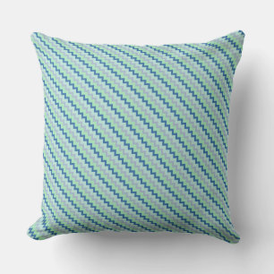 Small chevron pattern in green blue colours cushion