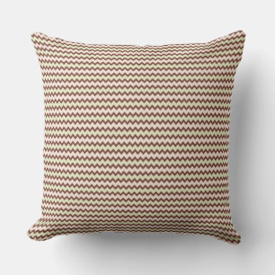 Small chevron pattern in natural brown pink green cushion