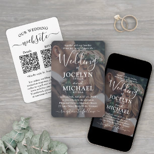 Small & Chic All-In-One QR Code RSVP Photo Wedding Invitation